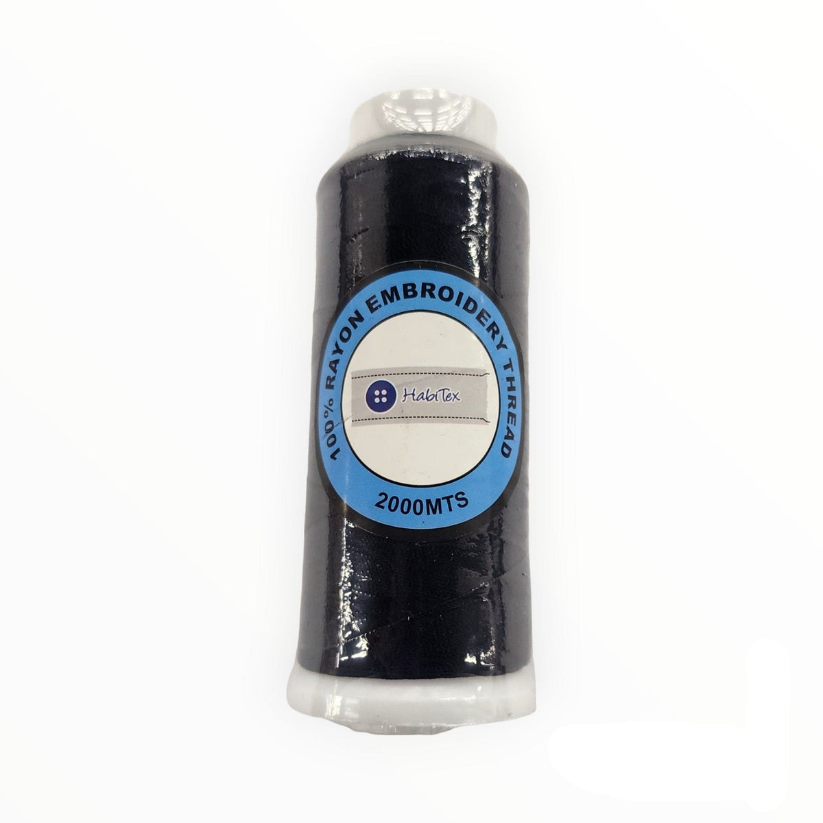 THREADS HABBY Black Rayon Embroidery Thread 2000 m (7764512997465)