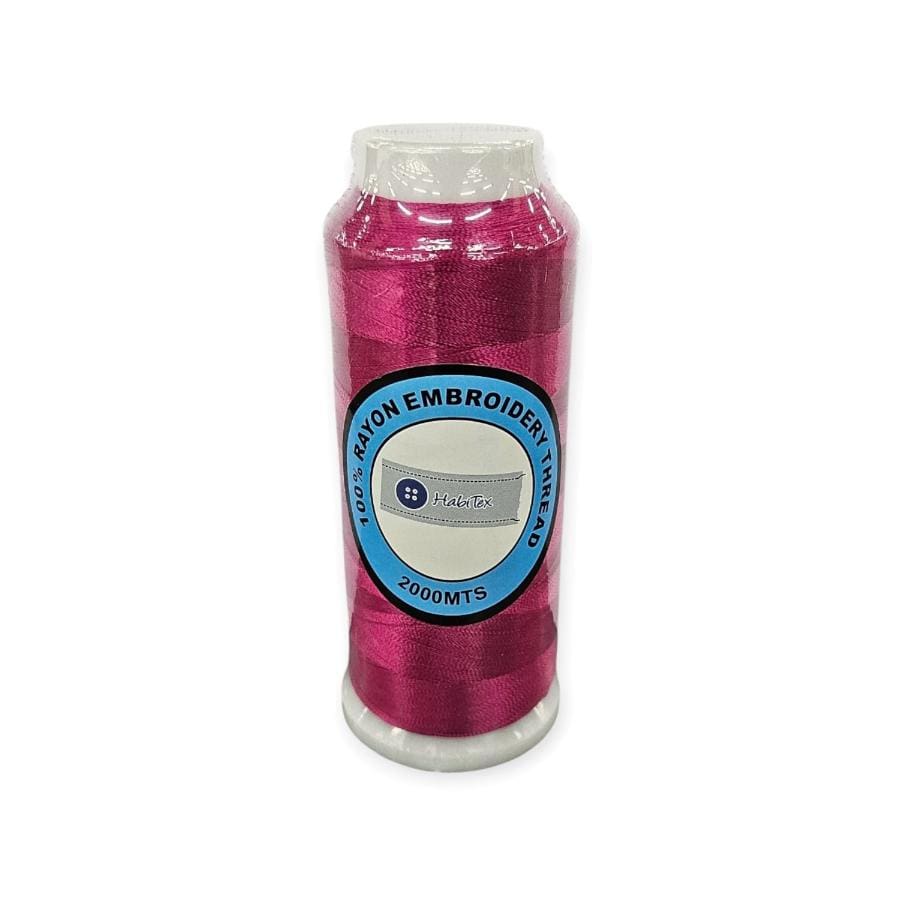 THREADS HABBY Cerise Rayon Embroidery Thread 2000 m (7764512997465)
