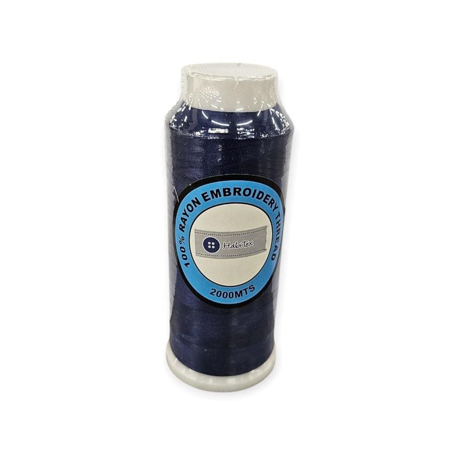 THREADS HABBY Navy Rayon Embroidery Thread 2000 m (7764512997465)