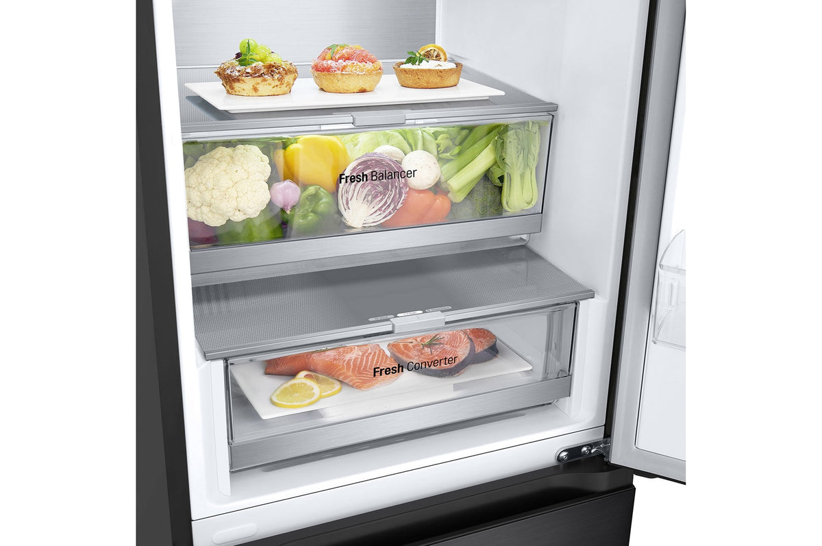 LG 343L Essence Matte Black Combi Fridge GC-F459FSUW