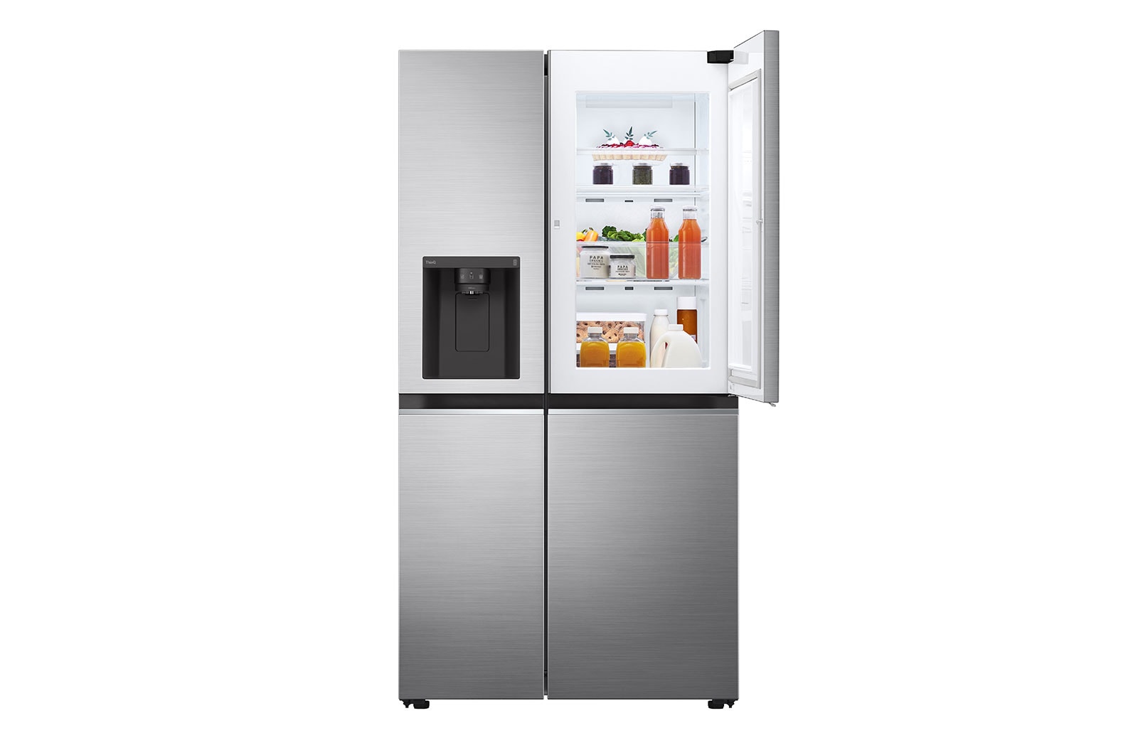 LG 674L Platinum Silver Side By Side Fridge GC-J257SLSS