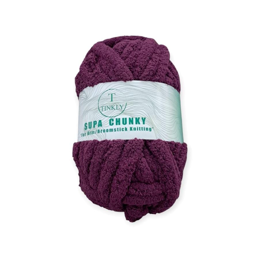TINKLY Dress Fabrics Tin104-101 Plum Tinkly Supa Chunky Yarn 250G (7283401523289)