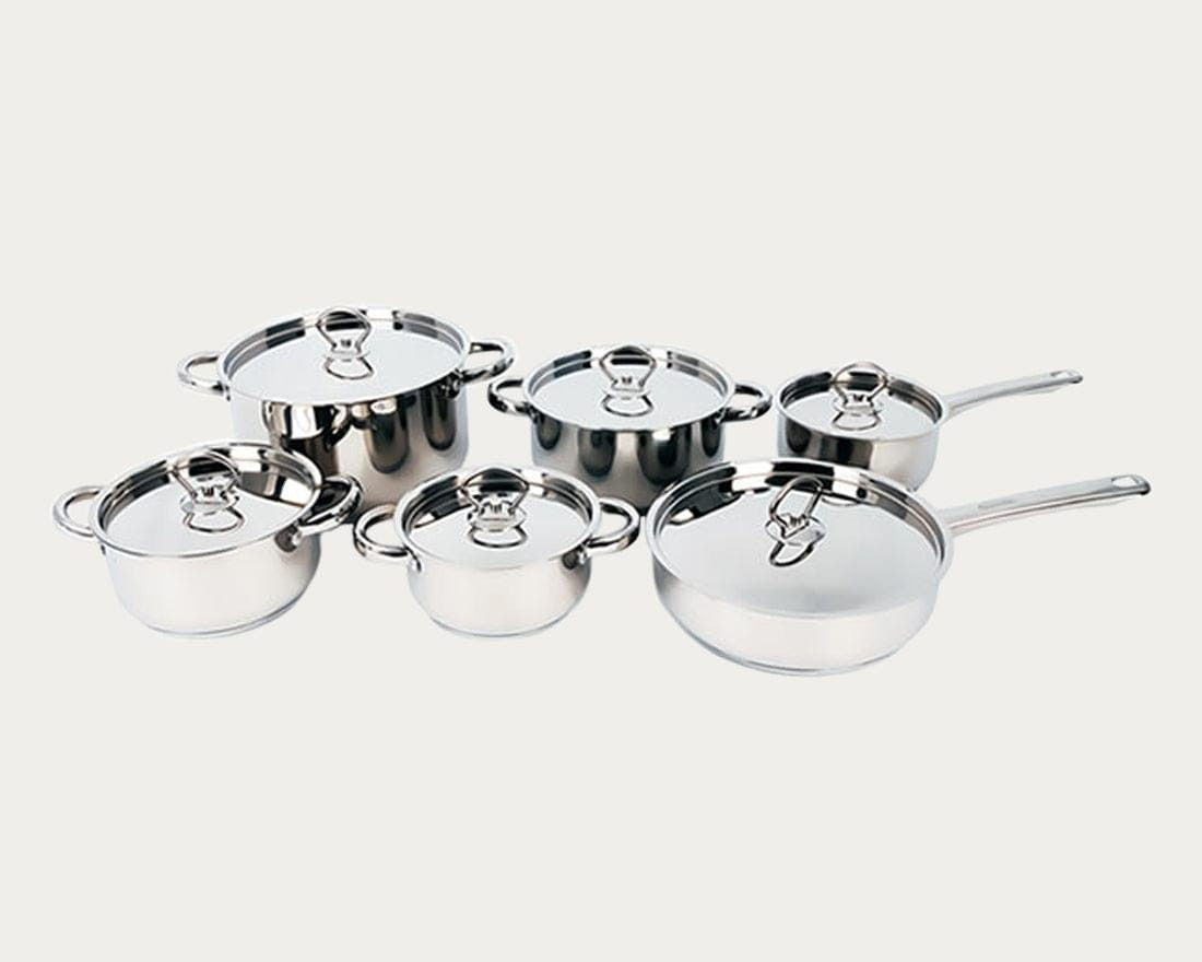 TISSOLI POTS Tissolli 12-Piece Stainless Steel Set with Solid Lids
