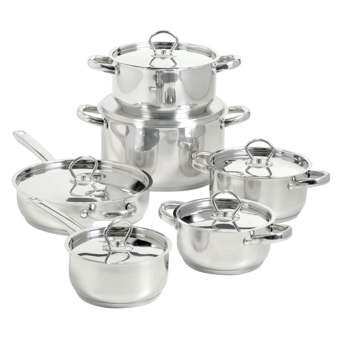 Tissolli 12-Piece Stainless Steel Set with Solid Lids