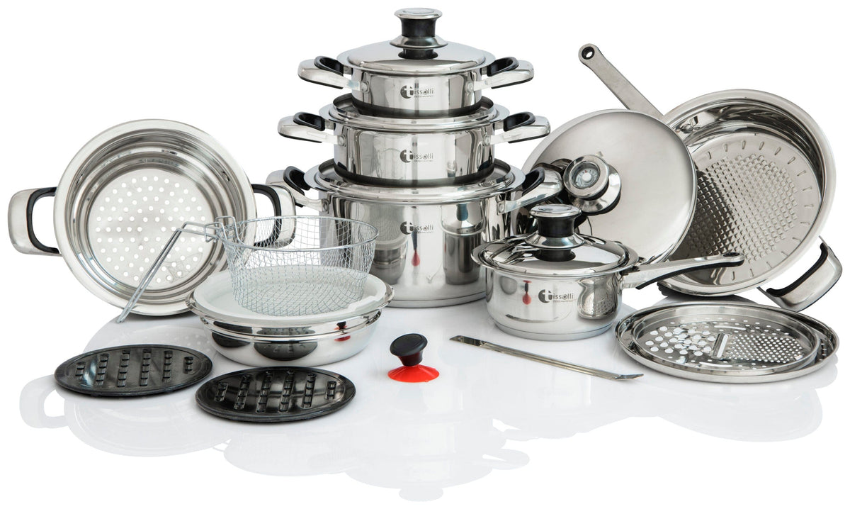 Tissolli POTS Tissolli 21-Piece Crown Stainless Steel Cookware Set (2061700464729)