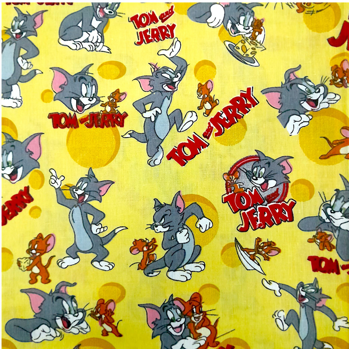100% Printed Cotton Sheeting Fabric Tom and Jerry 235 cm