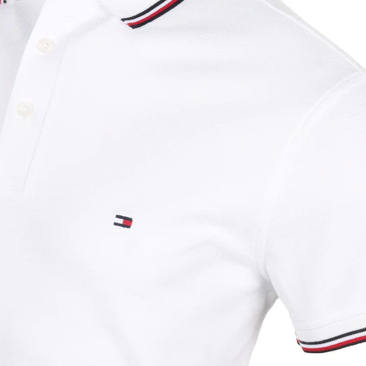 Tommy Hilfiger Golf T Shirt Tommy Hilfiger 1985 RWB Tipped Slim Polo Shirt White