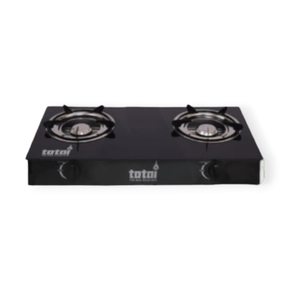 Totai Gas Hot Plate Totai 2 Burner Gas Stove Black Glass With Auto Ignition 26/013A (7082675667033)