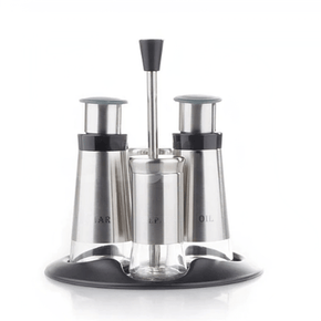 totally home Kitchen Totally Home Stainless Steel 5 Piece Encased Glass Salad Dressing Set HT171 (7664356425817)