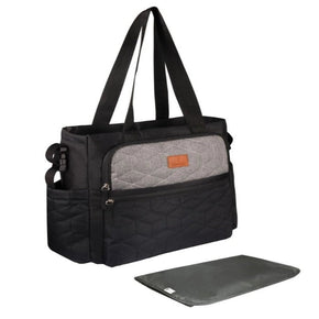 Totes Babe BABY BAG Totes Babe Caricia Diaper Tote Bag 22L Black/Grey TB-1004-BKGR (7301200740441)