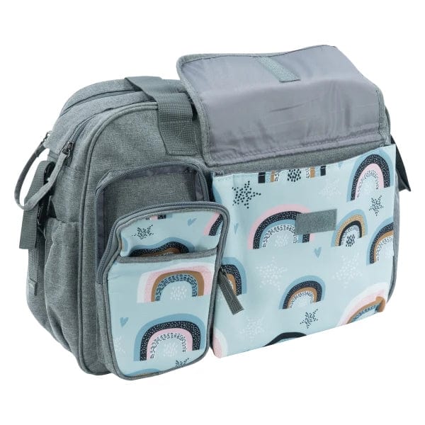 Totes Babe BABY BAG Totes Babe Rainbow Diaper Bag Grey TB-1034-GR (7301209686105)