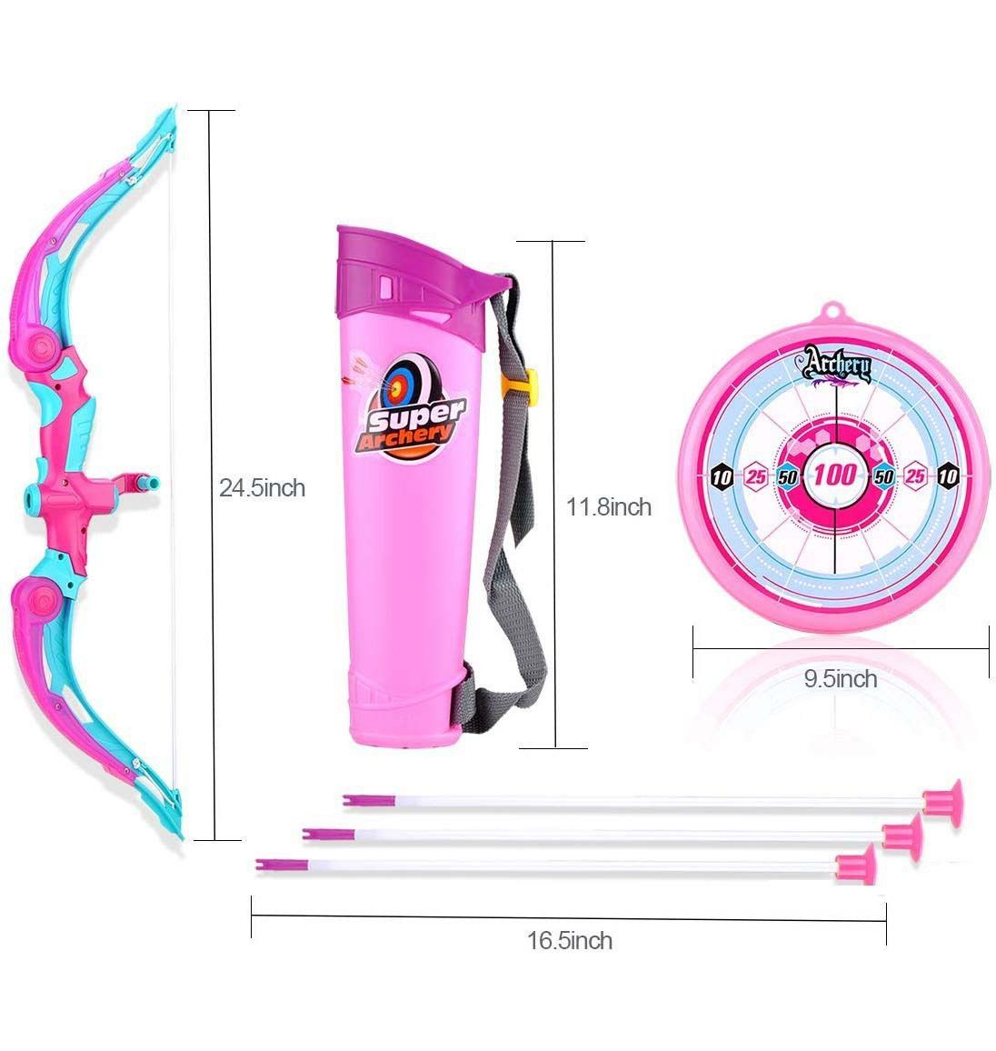 Toys Babies & Kids Kids Bow & Arrow Archery Set Pink J1803-B