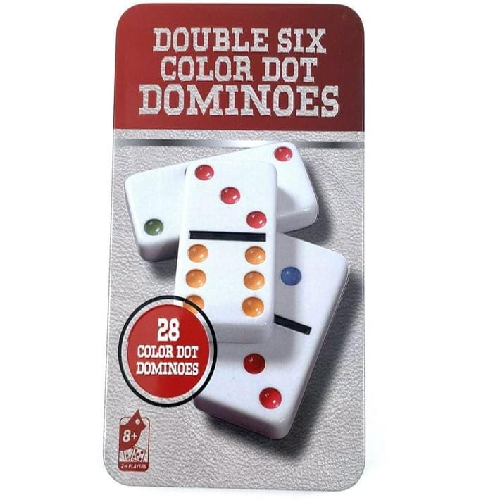 Toys Game Embellished Double Six Color Dot Dominoes Set Black Party & Fun Games Board Game