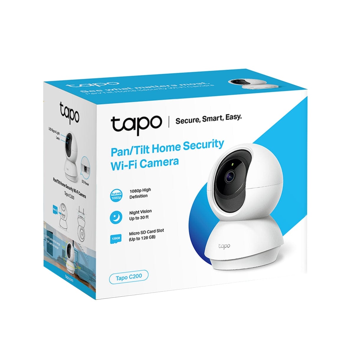 TP-LINK Security Camera TAPO C200 Pan/Tilt Home Security Wifi Camera, 1080P, Two-Way Audio (7300812996697)