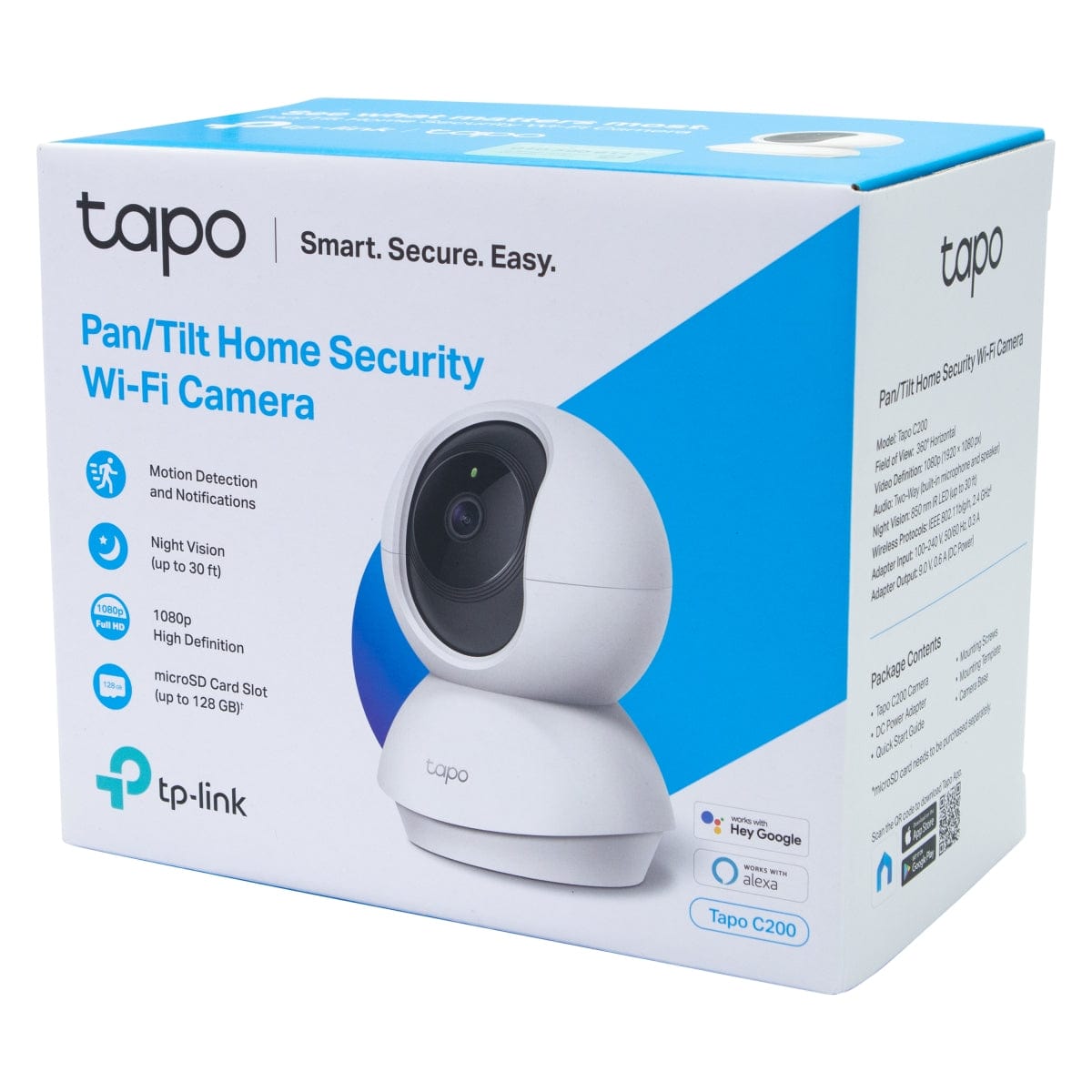 TP-LINK Security Camera TAPO C200 Pan/Tilt Home Security Wifi Camera, 1080P, Two-Way Audio (7300812996697)
