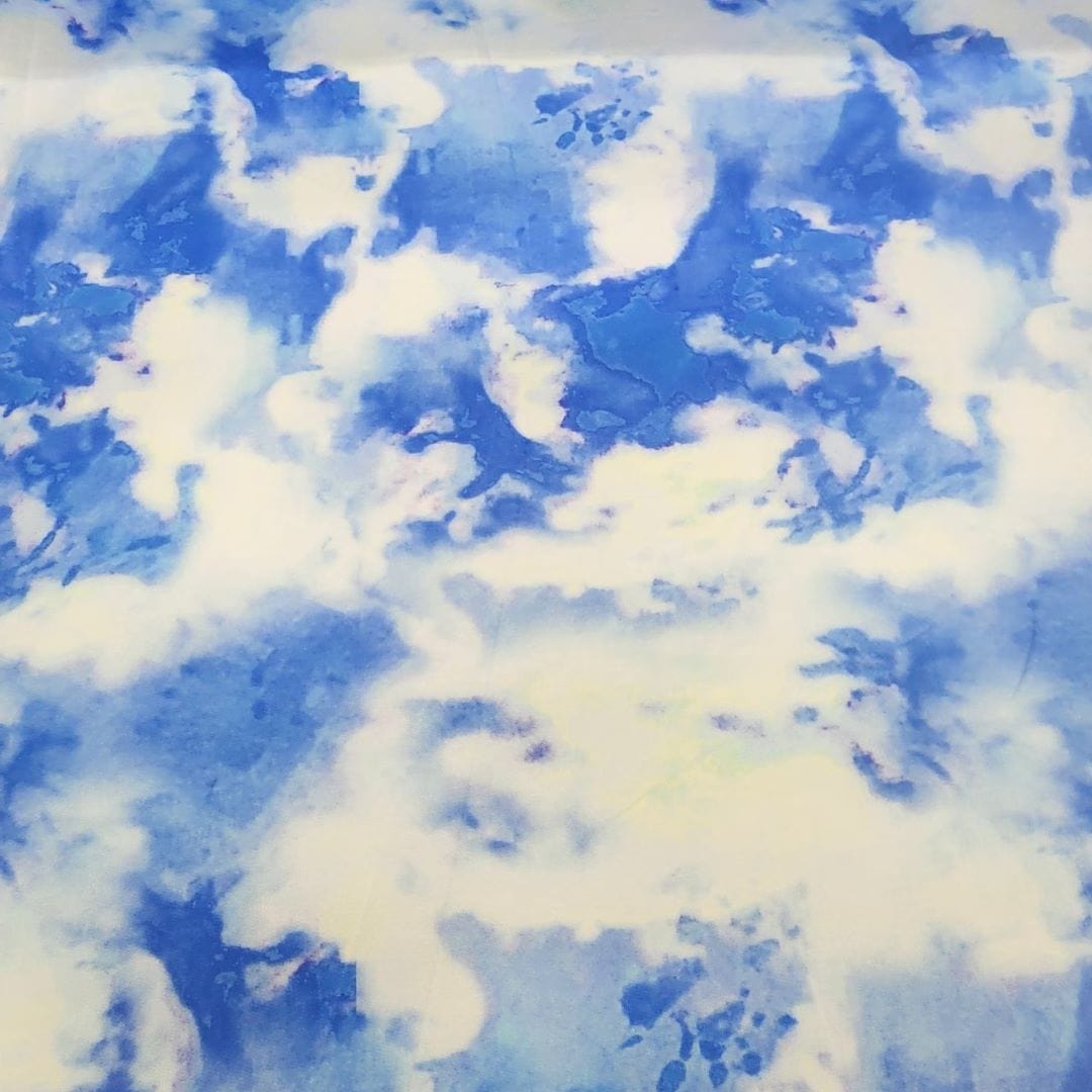 TRACKSUITING Dress Fabrics Printed Terry Track suiting Fabric 150cm Blue (7514478510169)