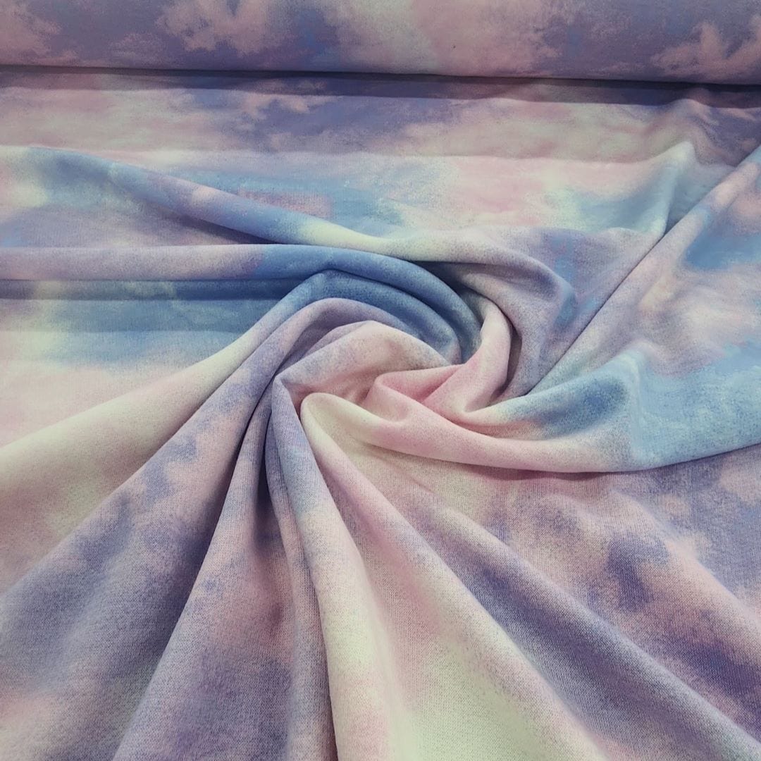 TRACKSUITING Dress Fabrics Tye Dye French Terry Fabric 150cm (7510764814425)
