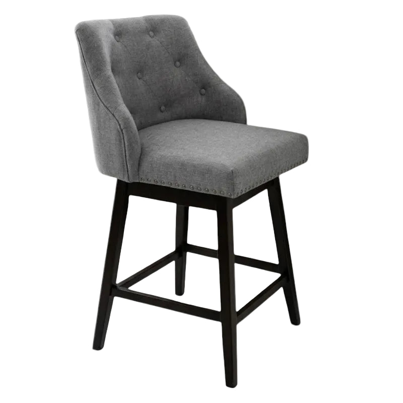 Button Swivel Counter Stool NFK009GR DK Grey 24in