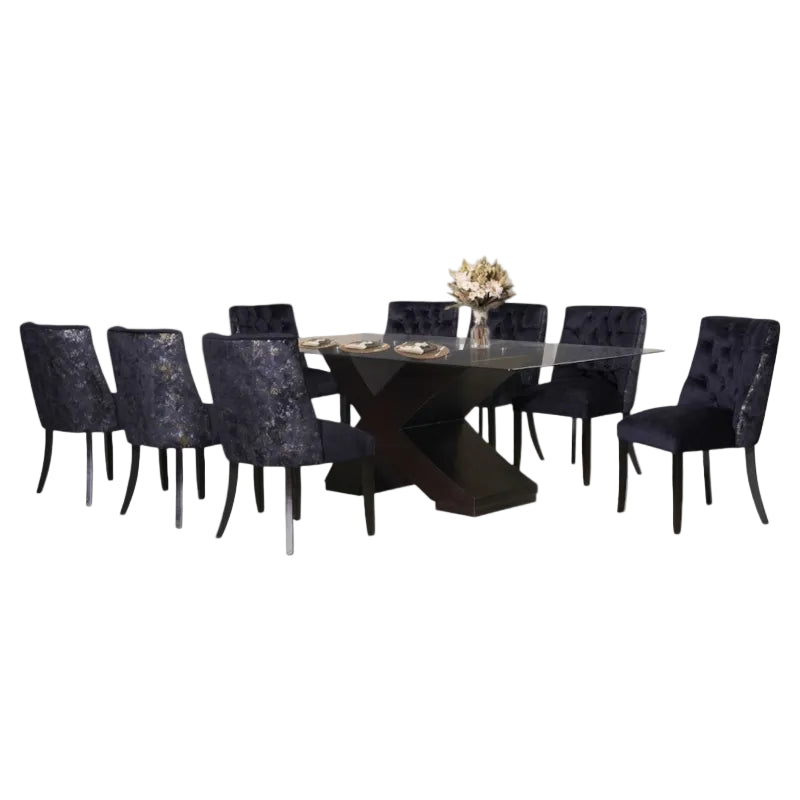 Dolce Vita Glass Dining Room 9pc