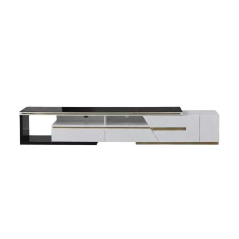 Alethea Extendable Tv Unit Gloss Black & White 9923-HCBK/WT.