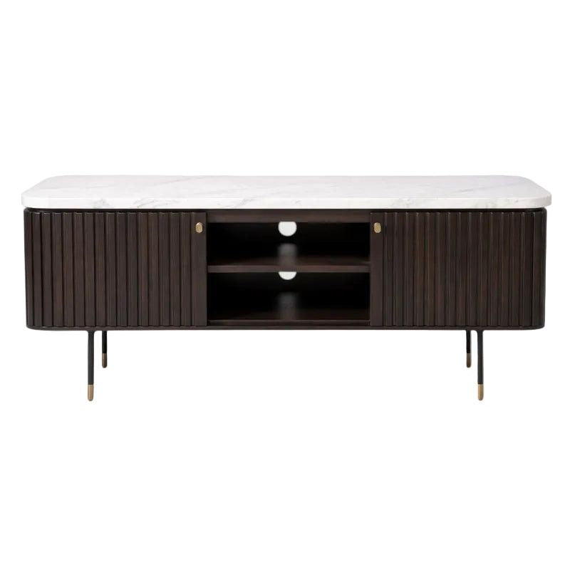 Royal Tv Unit Black & White Marble on Top.