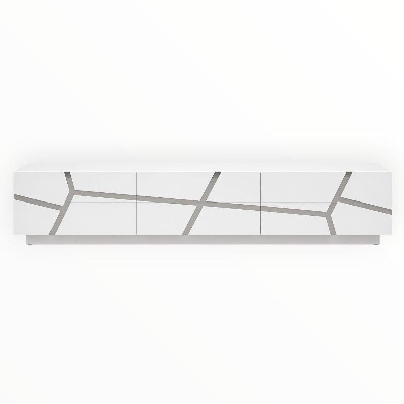 Aida TV Unit Gloss White & Silver