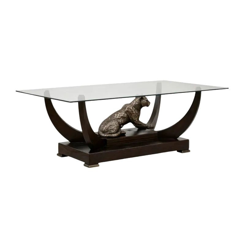 Leopard Coffee Table Glass Top.