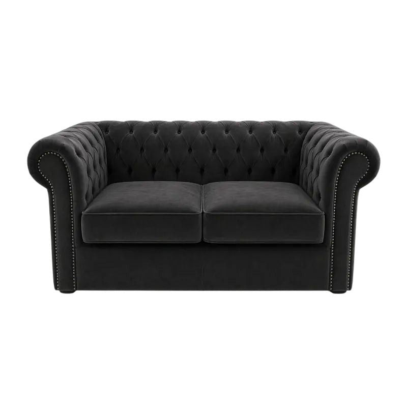 2 Seater Chesterfield Charcoal Couch.