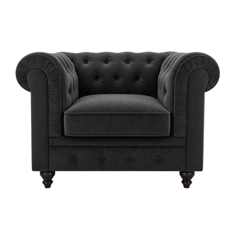 1 Seater Chesterfield Charcoal.