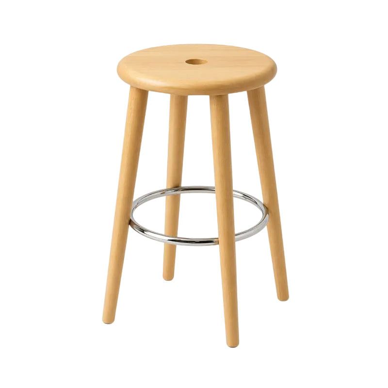 Wooden Bar Stool with Metal Footrest - MHC World