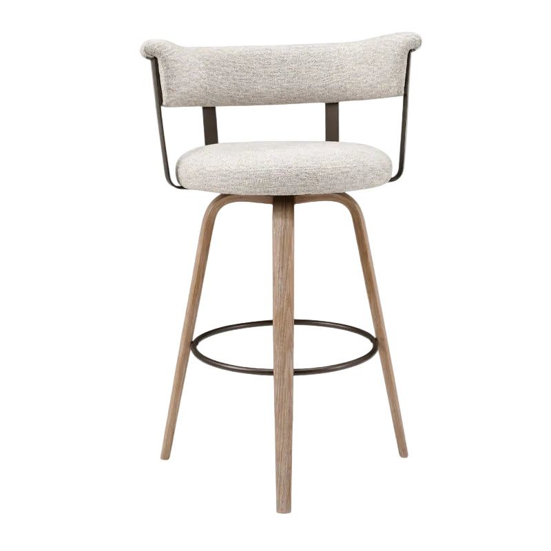 Bar Stool White+Beige Fabric JY3253X-M.