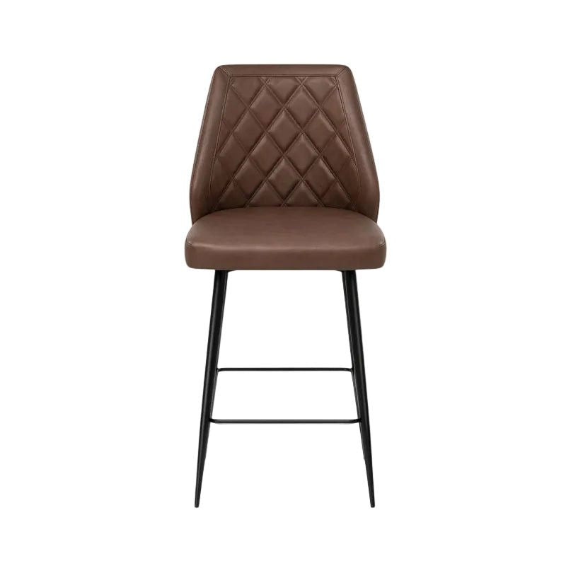 Home Nico Brown Bar Stool with Steel Legs