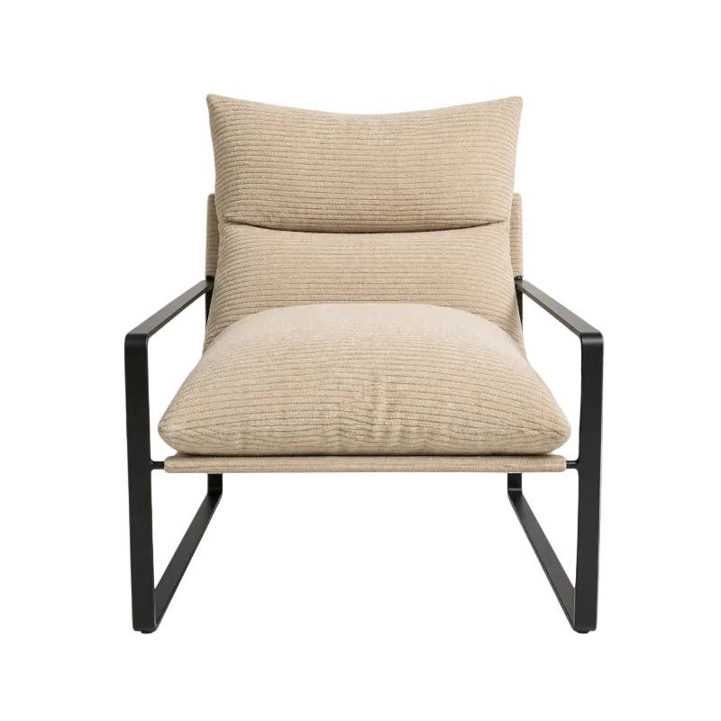 Home Beige Metal Arms Madrid Chair.