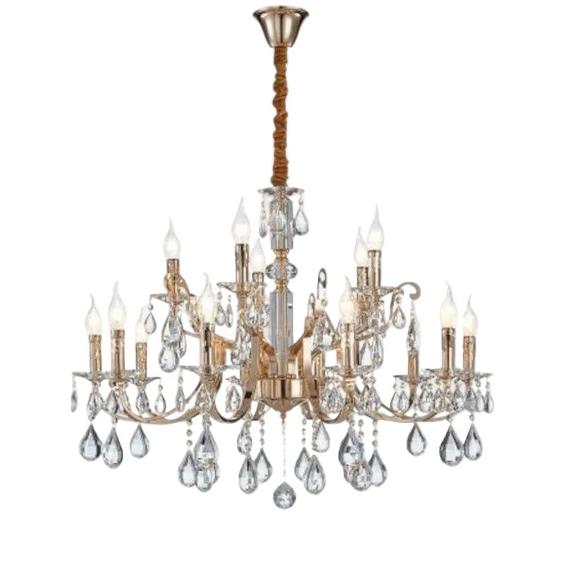 Brightstar CH511/15 CRYSTAL Iron Clear Glass and Crystal Chandelier