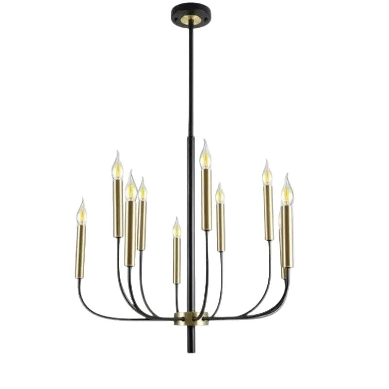 Brightstar CH715/10 GD/BK Metal Chandelier 10X60W E14 Black and Gold.