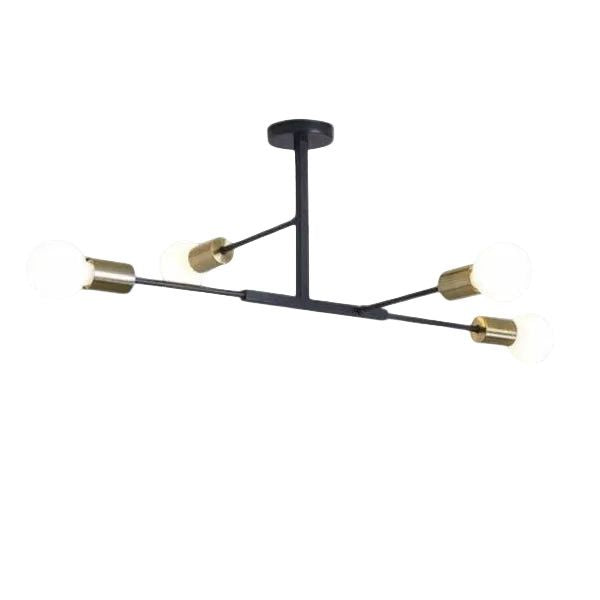 Brightstar CH507/4 BK/AB Metal Chandelier Black and Antique Brass.
