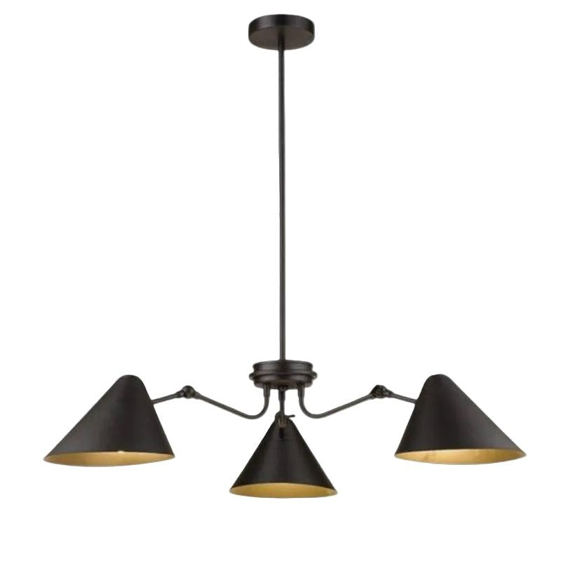 Brightstar CH514/3 BLACK Metal Chandelier Adjustable Height Black.