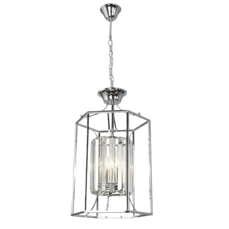 Brightstar CH088/3 CHROME Polished Chrome Chandelier with Crystals.