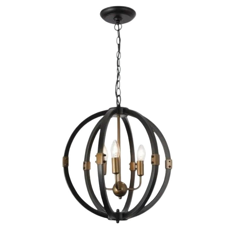 Brightstar CH081/3 BK/GD Metal Chandelier.