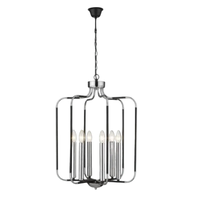 Brightstar CH515/6 CHROME Polished Chrome and Black Chandelier Chrome.