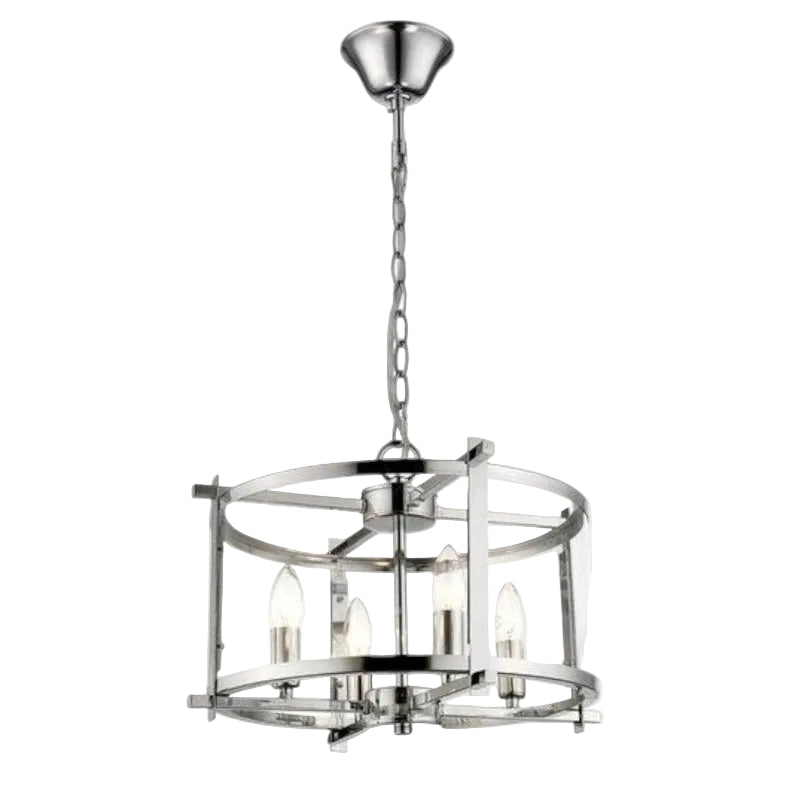 Brightstar CH340/4 CHROME Polished Chrome Chandelier with Clear Glass