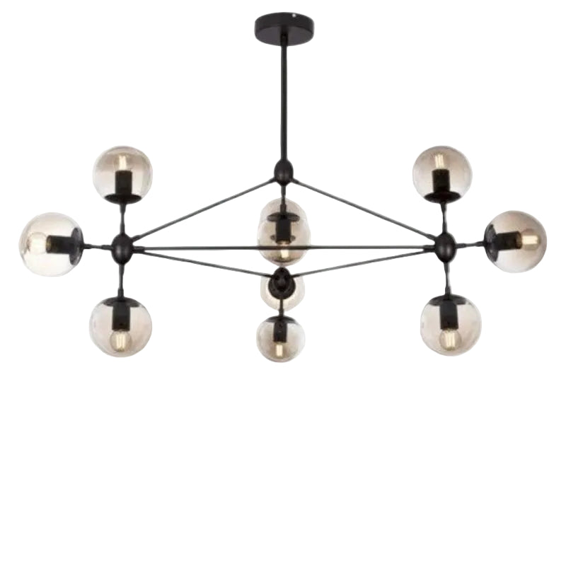 Brightstar CH100/10 BLACK Matt Black Metal with Champagne Colour Glass