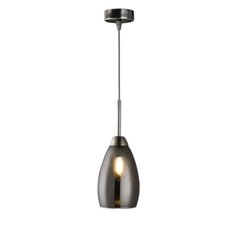 Brightstar PEN813/1 GUN METAL Metal with Smoke Colour Glass Pendant Gun Metal.