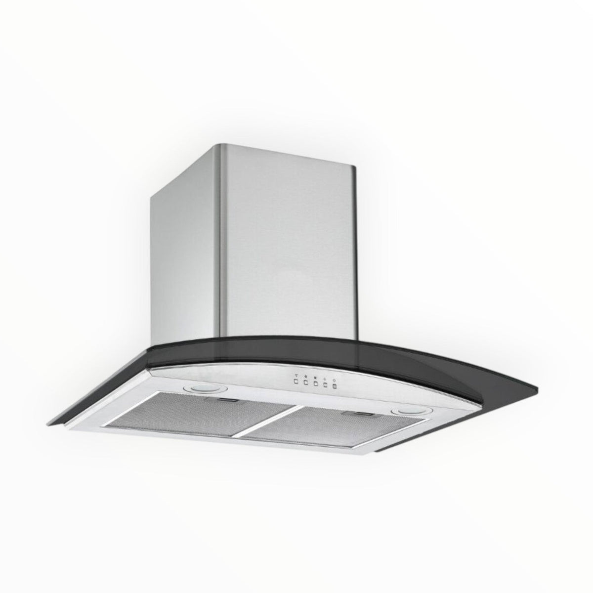 Falco 60cm Black Curved Glass Extractor – FAL-60-38SG-B.