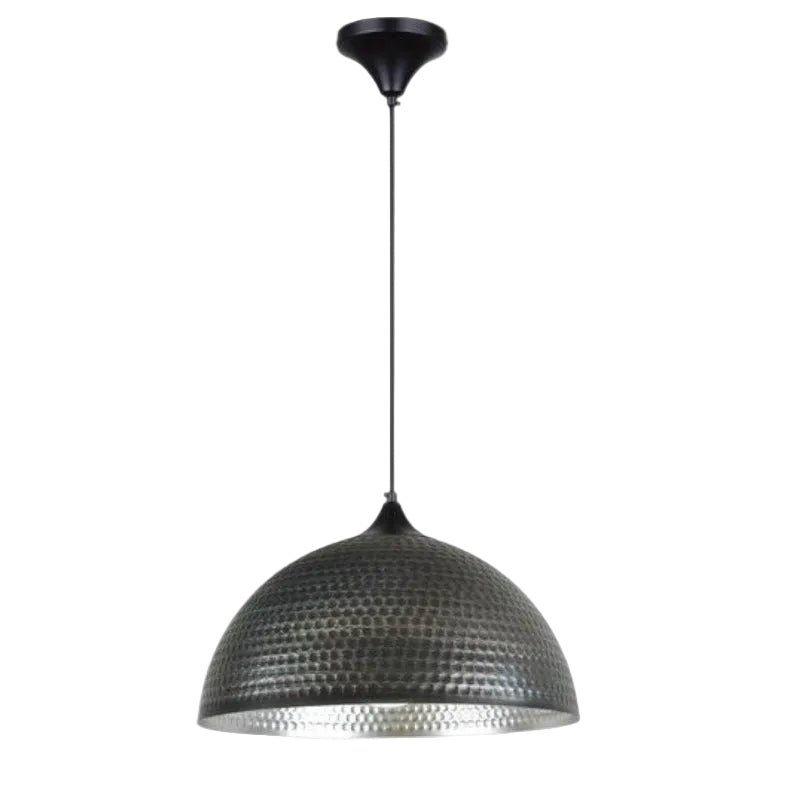 Brightstar PEN942 SL/AQ Metal Pendant with Hammered Metal Dome.