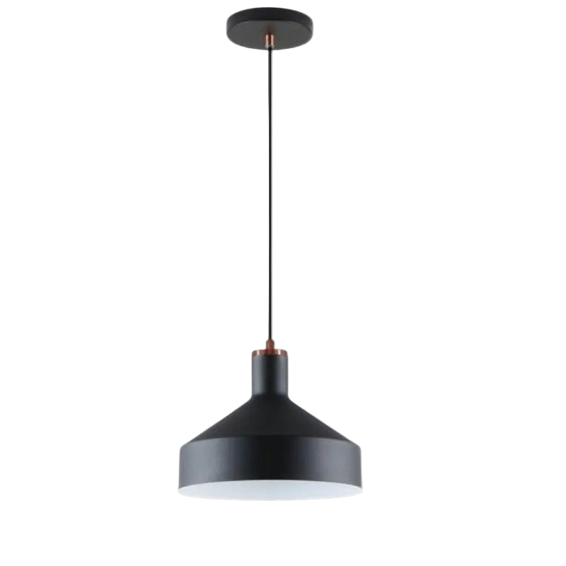 Brightstar PEN970 BLACK Metal Pendant Sand Black and Copper with White Inner