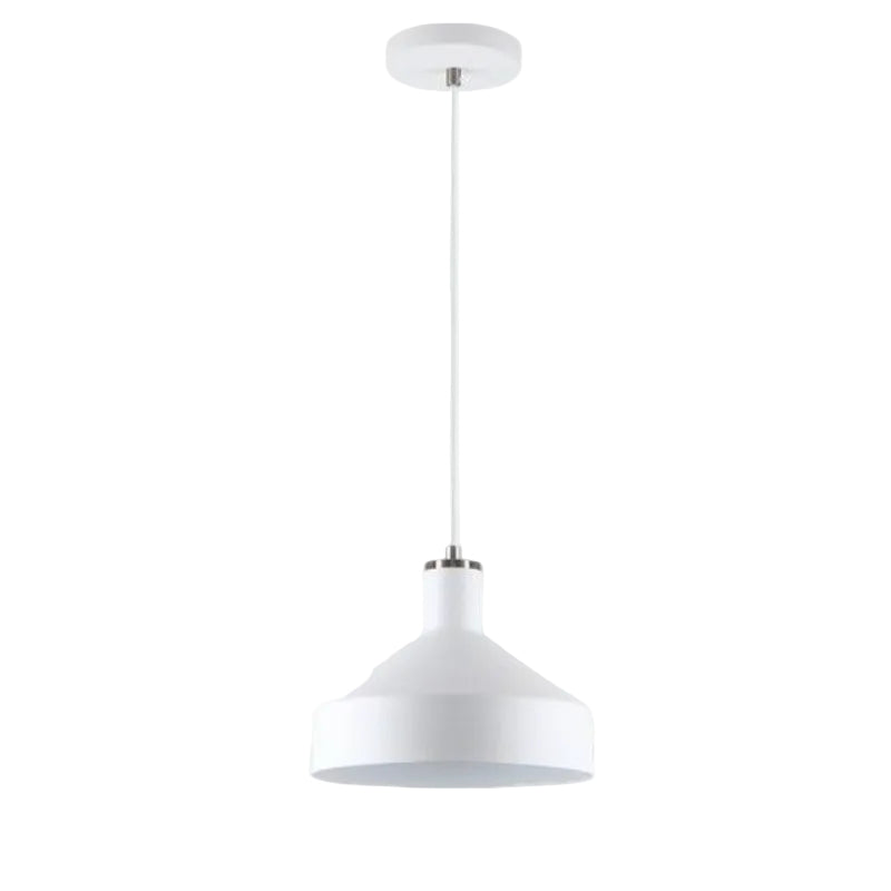 Brightstar PEN971 WHITE Metal Pendant Sand White and Satin Chrome with White Inner