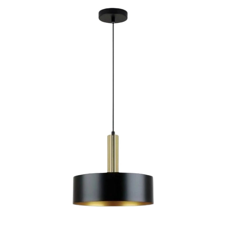 Brightstar PEN966 BLACK Metal Pendant Matt Black and Polished Gold with Gold Inner.