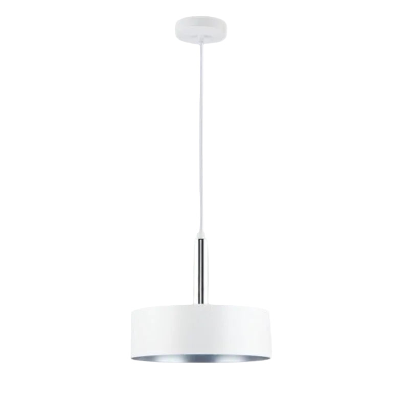 Brightstar PEN967 WHITE Metal Pendant Matt White and Polished Chrome with Silver Inner