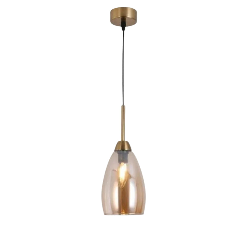 Brightstar PEN812/1 GOLD Metal with Amber Glass Pendant
